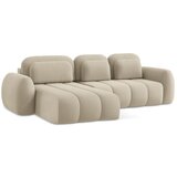 Makamii Svjetlo smeđa sklopiva/s prostorom za odlaganje kutna garnitura od bouclé tkanine (s lijevim kutom/s ležaljkom) Pele – | shoptok.hr