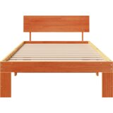  Krevetna konstrukcija s uzglavljem Smeđa 90x190 cm Čvrsta borovina | shoptok.hr
