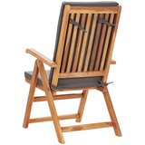  5-dijelni vrtni blagovaonski set sa sivim jastucima od tikovine | shoptok.hr