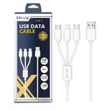 Zelux usb kabel za polnjenje ali prenos podatkov 3v1 micro usb, usb-c in lightning Cene
