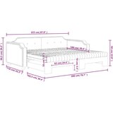  Izvlečna dnevna postelja z vzmetnico krem 100x200 cm | Shoptok.si
