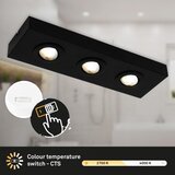 BRILONER 3996035 - LED ugradna svetiljka CTS 3xLED/4W/230V 2700/4000K crna | Eponuda.com