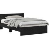  Okvir kreveta s uzglavljem s uzglavljem Crna 120 x 190 cm Drvo | shoptok.hr