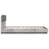  Okvir kreveta s uzglavljem LED siva boja betona 150 x 200 cm | shoptok.hr
