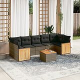 Maison Chic Seti vrtnega pohištva - Vrtna garnitura - Vrtni pohištvo set 8-delna z blazinami siv poli ratan, (21800700) | Shoptok.si