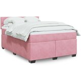 vidaXL Box spring postelja z vzmetnico temno roza 140x200 cm žamet | Shoptok.si