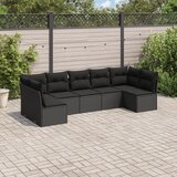 vidaXL 7-dijelni set vrtnih sofa od poliratana s jastucima crni | shoptok.hr