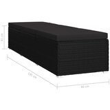 Poli Ležalnik z blazino poli ratan črn | Shoptok.si