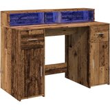  Radni stol s LED svjetlima boja starog drva 120x55x91 cm drveni | Eponuda.ba