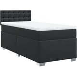 vidaXL Box spring postelja z vzmetnico črn 100x200 cm umetno usnje | Shoptok.si