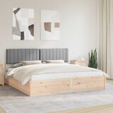 vidaXL Posteljni okvir z oblazinjenim vzglavjem Svetlo siva | Shoptok.si