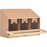 vidaXL Gnezdišče za kokoši s 3 predelki 93x40x65 cm trdna borovina, (20767470) | Shoptok.si