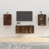 The Living Store Stenska TV omarica 2 kosa dimljen hrast 40x34,5x60 cm - Stenska TV Omarica, (21375158) Cene