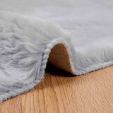  Faux Rabbit Fur Rug Siva 120 x 120 cm Poliester | shoptok.hr