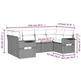vidaXL 6-dijelni set vrtnih sofa od poliratana s jastucima svjetlosivi | shoptok.hr