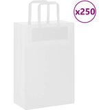  Papirnate vrećice 250 kom s ručkama bijele 21x11x31 cm Cijene