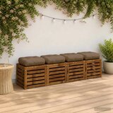  Jastučići za sjedalo od 4 dijela VIANEN 4 kom. 100% poliester - Sivosmeđa 40 x 40 x 12 cm 4 | shoptok.hr