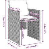  Vrtni set za objed 5 kom. Svijetlo siva poliratan | shoptok.hr