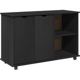  Mobilni ormar Crna 100 x 39 x 65,5 cm Čvrsto borovo drvo | Eponuda.ba