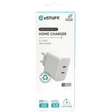 Estuff polnilnik Infinite 2x USB-C 35W blister, bel, ES637035 | Shoptok.si