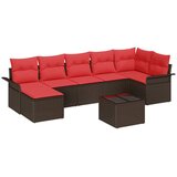  Sjedeća garnitura za vrt 8 kom. Smeđa poliratan 297 x 132,5 x 85 cm | shoptok.hr