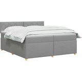  Boxspring krevet s madracem Svjetlosiva 200 x 200 cm Tkanina | shoptok.hr
