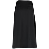 Trendyol Black Satin Cutout Detailed Midi Skirt Cene