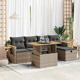  6-dijelni set vrtnih sofa od poliratana s jastucima sivi | shoptok.hr