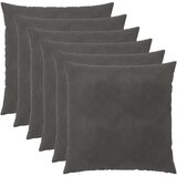 Presvlaka za jastuk 6 pcs HEERLEN Tamnosiva 65 x 65 cm Baršun | shoptok.hr