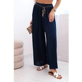 Kesi Włoski Women's wide-leg viscose trousers navy blue Cijene