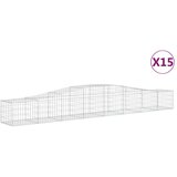  Lučne gabionske košare 15 kom 400x50x40/60 cm pocinčano željezo | shoptok.hr