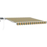 vidaXL Ročna Retraktibilna Tenda z LED Zelena in Rumena 300x250 cm, Zamenjava Tende za okvir 3x2.5 m Zelena in Rumena | Shoptok.si