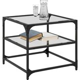  Stolići s prozirnom staklenom površinom 2 kom 50x50x45 cm čelik | shoptok.hr