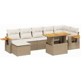 Maison Chic Seti vrtnega pohištva - Vrtna garnitura - Vrtni pohištvo set 8-delna z blazinami bež poli ratan, (21799335) | Shoptok.si