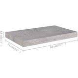 vidaXL plutajuća zidna polica siva boja betona 50 x 23 x 3,8 cm MDF | shoptok.hr