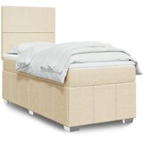  Krevet s oprugama i madracem krem 90 x 200 cm od tkanine | shoptok.hr