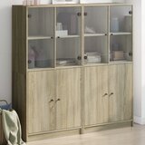 vidaXL Regal za knjige s vratima boja hrasta 136x37x142 cm drveni Cijene