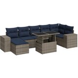 vidaXL Vrtna sedežna garnitura z blazinami 8-delna siv ratan/akacija, (22016461) | Shoptok.si