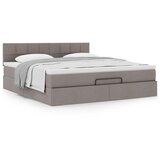 vidaXL Otomanski krevet s madracem smeđesivi 180x200 cm od tkanine | shoptok.hr