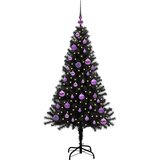 vidaXL Božično drevo med 150 LED z stojalom Črna 150 cm PVC | Shoptok.si