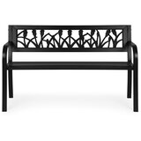 Multi Garden vrtna klupa s ukrasnim naslonom 120 × 50 cm, metalna, park stil, crna | shoptok.hr