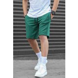 Madmext Dark Green Men's Basic Capri Shorts Cene