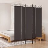 Sobna pregrada s 5 panela smeđa 200x220 cm od tkanine Cijene