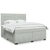 vidaXL Box spring postelja z vzmetnico svetlo siva 180x200 cm žamet | Shoptok.si
