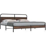 Metalni okvir kreveta bez madraca smeđa boja hrasta 193x203 cm | shoptok.hr