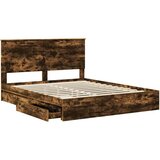  Krevet s od storage s uzglavljem Dimljeni hrast 160 x 200 cm | shoptok.hr