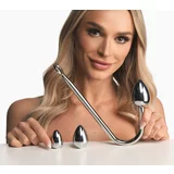 Master Series Anal Hook Trainer Anal Hook with 3 Plugs Silver