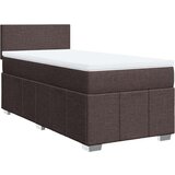 vidaXL Box spring postelja z vzmetnico temno rjava 100x200 cm blago, (21305247) | Shoptok.si