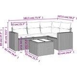 5-dijelni set vrtnih sofa s jastucima poliratan smeđi | shoptok.hr