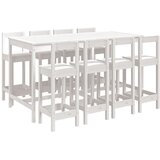 vidaXL Vrtna barska garnitura 9-delna bela trdna borovina, (20970217) | Shoptok.si